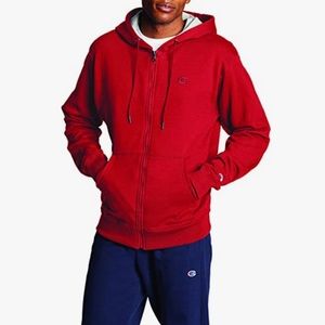 CHAMPION Men Hooded Zip up Jacket | Large | Red NWT